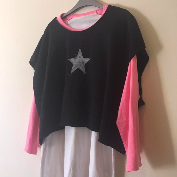 H&M Mens Black and White Crop-top